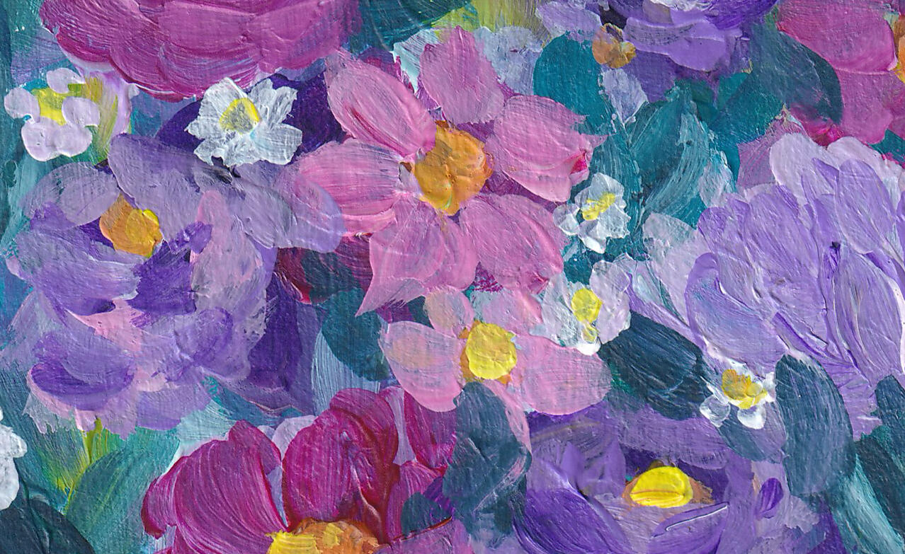 decorative image close up of floral pink painting